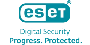 A logo of ESET security